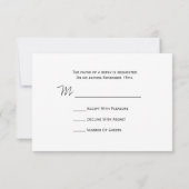 Pine Bough Wedding R.S.V.P. RSVP Kaartje (Achterkant)