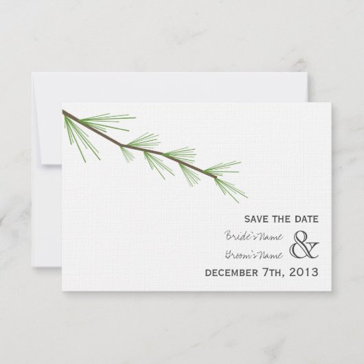 Pine Bough Wedding Save the Date (Voorkant)