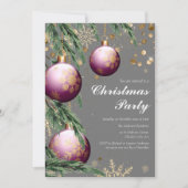 Pine Boughs & Baubles Fête de Noël Invitation (Devant)