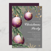 Pine Boughs & Baubles Fête de Noël Invitation (Devant / Derrière)