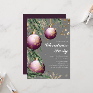 Pine Boughs & Baubles Kerstparty Uitnodiging