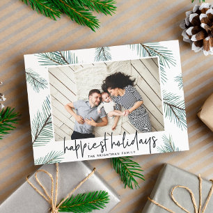Pine Boughs Carte photo des vacances les plus he