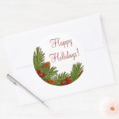 Pine Boughs Holly Berries Kerstmis Xmas Stickers (Envelop)