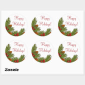 Pine Boughs Holly Berries Stickers Noël Noël (Feuille)