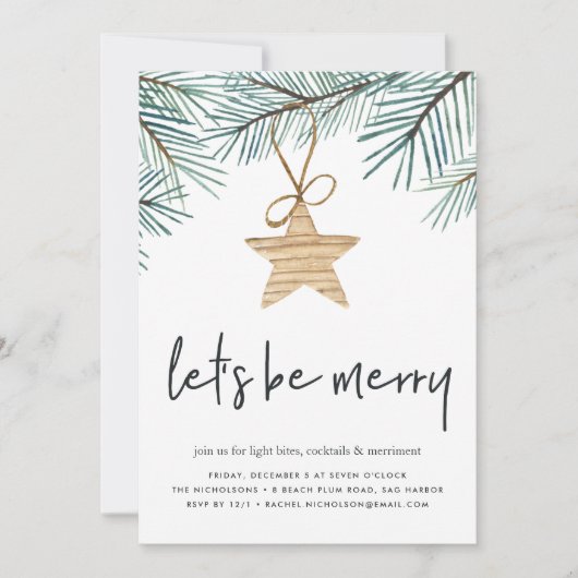Pine Boughs | Invitation Fête de Vacances (Devant)
