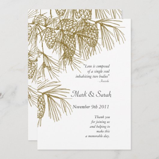 Pine Boughs Wedding Programme Programma (Voorkant / Achterkant)