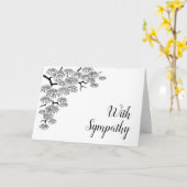 Pine Branch Black White Sympathcard Kaart (Gele Bloem)