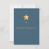Pine Branch en Gold Snowflakes Holiday Party Kaart (Achterkant)