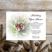 Pine Branch Holiday Open House Party Invitation