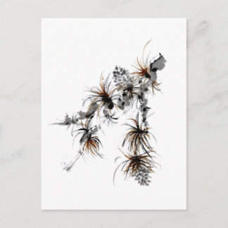 Pine Branch, Sumi-e Briefkaart