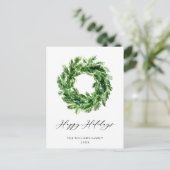 Pine Branch Wreath Christmas Holiday Briefkaart (Staand voorkant)
