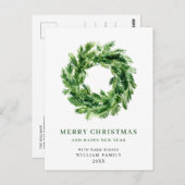 Pine Branch Wreath Christmas Holiday Briefkaart (Voorkant / Achterkant)