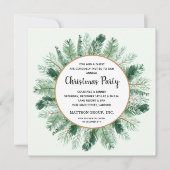 Pine Branch Wreath kerstparty uitnodigingen (Voorkant)