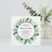 Pine Branche Wreath Fête de Noël invitations (Debout devant)