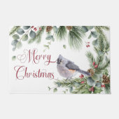Pine Branches met Titmouse Berries Doormat Deurmat (Voorkant)