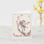 Pine Bunting en Plum Tree - traditioneel Japans Kaart (Gele Bloem)
