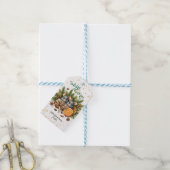 Pine Burlap and Holiday Mice Christmas  Cadeaulabel (Met Touw)
