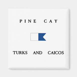 Pine Cay Turks en Caicos Alpha Dive Flag Magneet