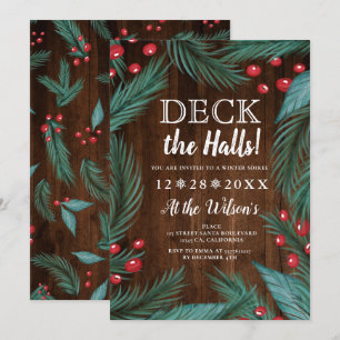 Pine Christmas Mistletoe houten dek de zalen Kaart