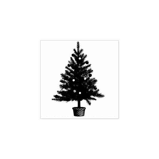 Pine Christmas Tree Holiday Rubberstempel (Afrduk)