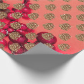 Pine Code op rood Cadeaupapier (Hoek)