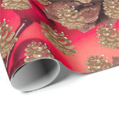 Pine Code op rood Cadeaupapier (Rol Hoek)