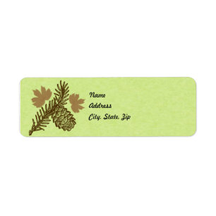 Pine Cone Address Label Sjabloon
