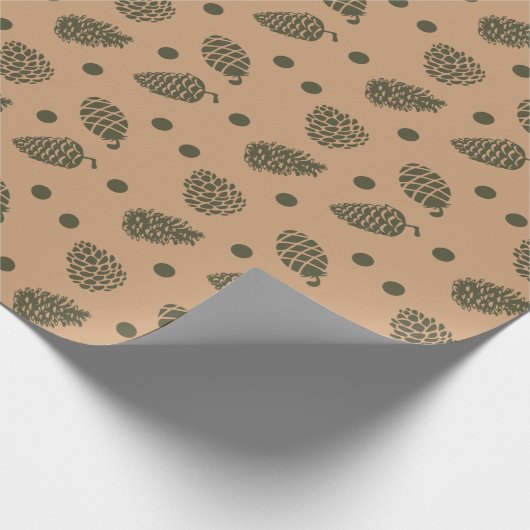 pine cone chrismas wrapping paper cadeaupapier (Hoek)