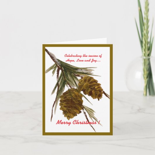 Pine Cone Christmas Kaart (Voorkant)