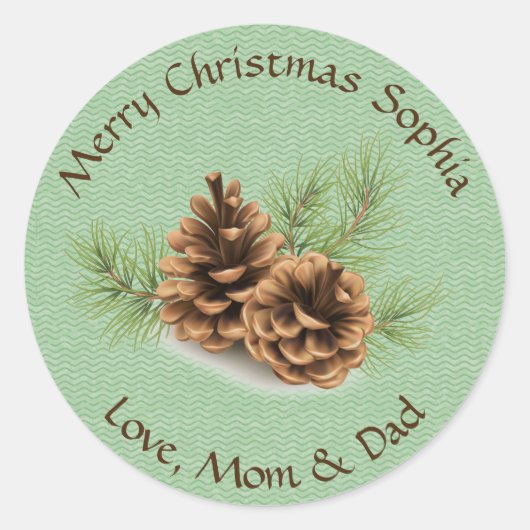 Pine Cone Design Sticker Label (Voorkant)