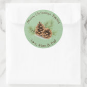Pine Cone Design Sticker Label (Tas)