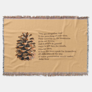 Pine Cone en John Muir Quote Deken