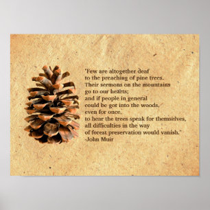 Pine Cone en John Muir Quote Poster