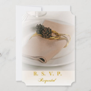 Pine Cone en Napkin Wedding Invitation Kaart