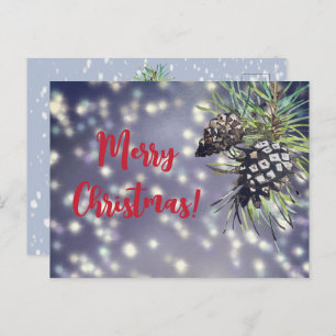 Pine cone kerstkaart briefkaart