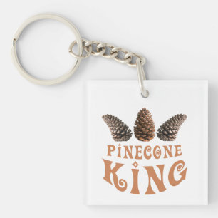 Pine cone king sleutelhanger