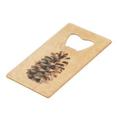 Pine Cone Kredietkaart Flessenopener (Achterkant Gekanteld)
