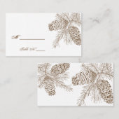 Pine Cone Nature Mariage Cartes de Place (Devant / Derrière)