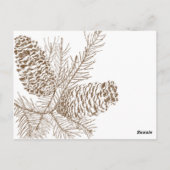 Pine Cone Nature Mariage Numéro de table (Dos)