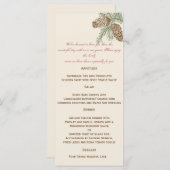Pine Cone Nature sur Crème Menu Mariage (Devant / Derrière)
