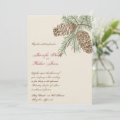 Pine Cone Nature sur la Faire-part de mariage de c (Debout devant)