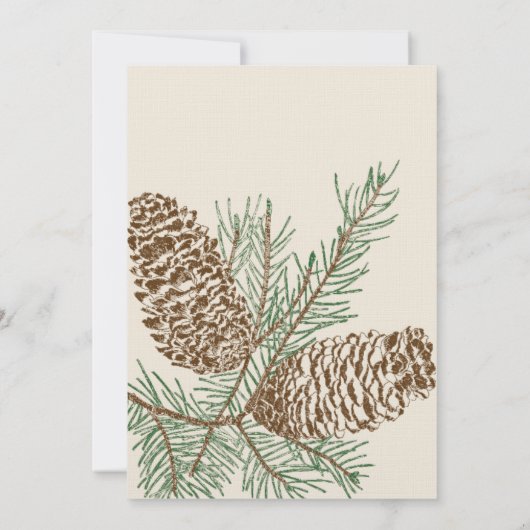 Pine Cone Nature sur la Faire-part de mariage de c (Dos)
