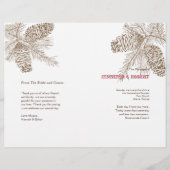 Pine Cone Nature Wedding Programme (Devant)