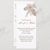 Pine Cone Nature Wedding Programme (Devant / Derrière)