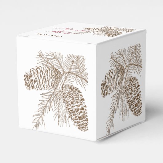 Pine Cone Natuur Bruiloft Favor Box Bedankdoosjes (Voorkant Zijde)