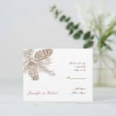 Pine Cone Natuur Bruiloft RSVP Briefkaart (Staand voorkant)