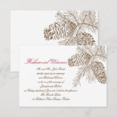 Pine Cone Natuur Wedding Rehearsal Kaart (Voorkant / Achterkant)