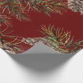 Pine Cone Patroon Cadeaupapier (Hoek)