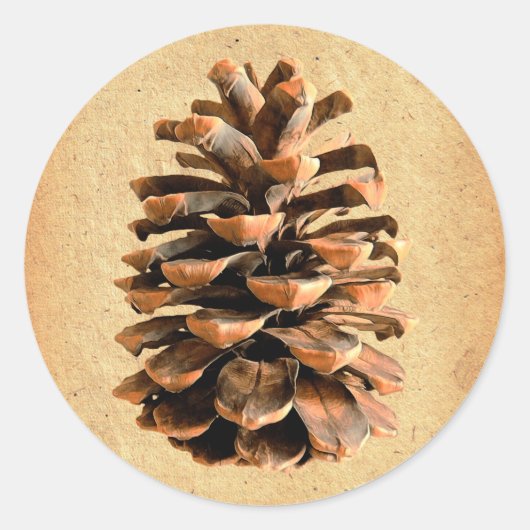 Pine Cone Ronde Sticker (Voorkant)