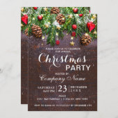 Pine Cone Rustic Corporate Company kerst Kaart (Voorkant / Achterkant)